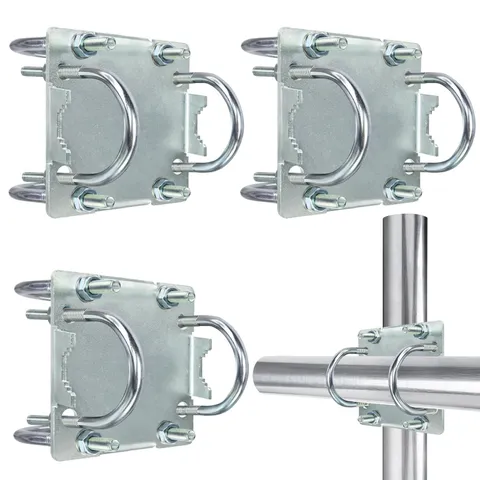 3 Sets Antenna Mast Clamp CrossOver Bracket Kit U Bolts 1 To 2 Inch Pole
