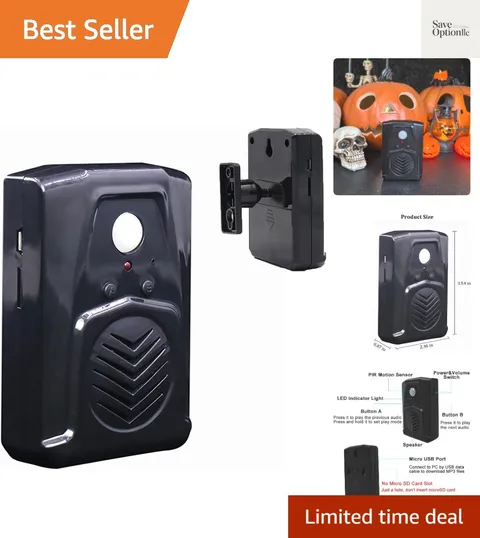 PIR Motion Sensor Activated Sound Player Speaker with USB Cable, Download You...