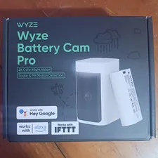 Wyze Battery Cam Pro 2K Color Night Vision Wi-Fi Spotlight Motion +256GB Card