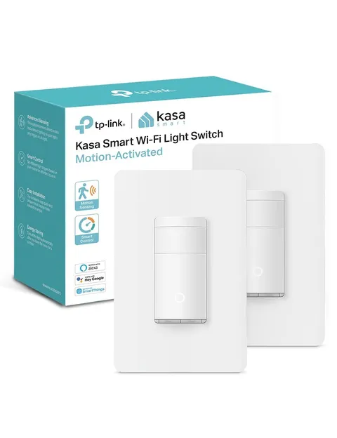 Smart Motion Sensor Light Switch, Single Pole, Wi-Fi, Alexa & Google Assistant,