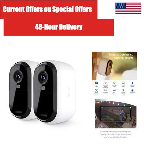 Arlo Essential Outdoor Security Camera 1080p Wi-Fi Battery White