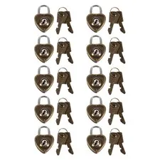 10Pcs Heart Shape Mini Padlocks Rustproof Iron Travel Locks for Suitcase