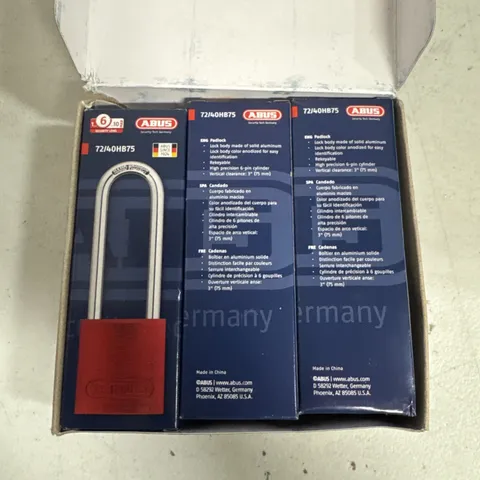 3 Pack - Abus Lock 72/40HB75 Aluminum Safety Lockout Padlock 