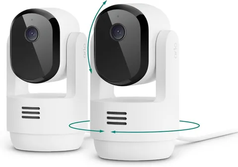 Arlo Essential Indoor Pan Tilt Security Camera 2K (2025 Release) -2 Cam Set NOB