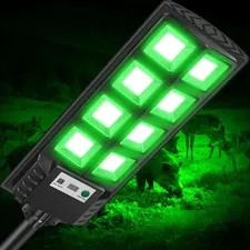 GLOPHOK Solar Hog Lights for Night Hunting, 12000LM Green Hunting Black