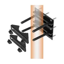 Pole Mount Bracket, Metal Outdoor Antenna Mount, Black Heavy Duty Sign Mounti...