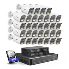 ANNKE 32CH 12MP NVR 4K Full Color POE Security Camera System Two Way Audio AI