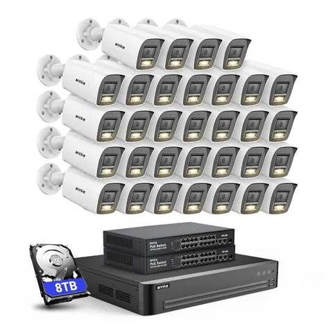 ANNKE 32CH 12MP NVR 4K Full Color POE Security Camera System Two Way Audio AI
