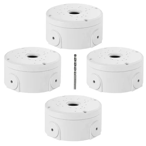 4 PCS Plastic Universal Junction Box Security Camera Mount Bracket White