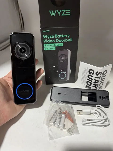 Wyze - Battery Video Doorbell - Battery or Wired with 1536x1536 HD+, WiFi, Co...