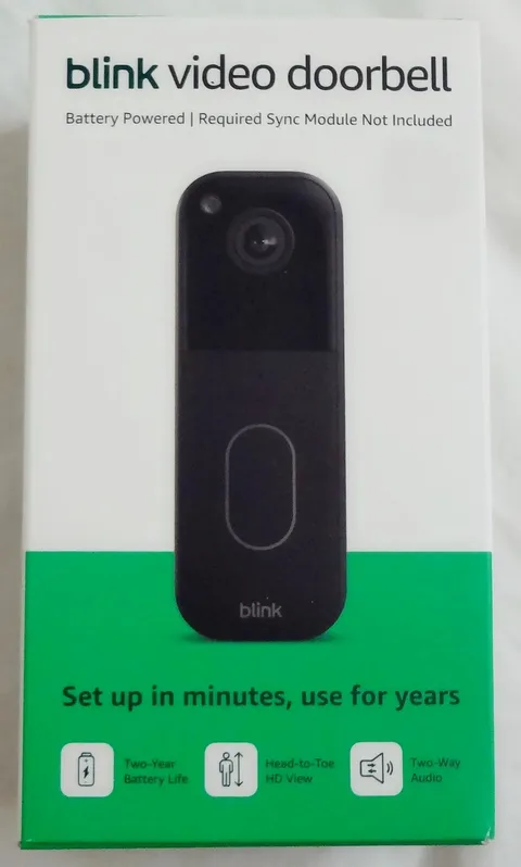 Blink Video Doorbell HD 2nd Gen Wireless Security Camera Black New