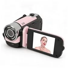 1080PDigital Camera, 16MP Camcorder with 2.4 Inch Rotatable Screen, 16X Pink