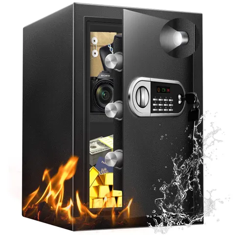 RETLLAS 2.5 Cu Ft Safe Box for Home Steel Electronic Digital Safety Box Perso...