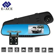 Cámara De Espejo Retrovisor De Coche HD 1080P DVR 4.3" DOBLE LENTE Vision Noche