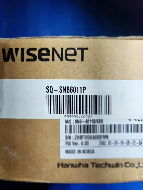 Samsung Wisenet SNB-6011P 2MP 1080p PoE Remote Head IP Camera