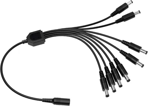 ZOSI DC 1 Female to 8 Male Output Power Splitter Cable Y Adapter For CCTV Access