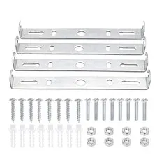 ZOWZEA 4 Packs Universal Light Fixture Mounting Bracket 150x19.5mm, Silver