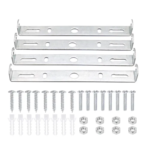 ZOWZEA 4 Packs Universal Light Fixture Mounting Bracket 150x19.5mm, Silver