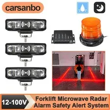 Carsanbo Forklift Area Radar Security Alert System with 3pcs Radar Warning Light