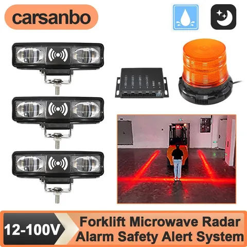 Carsanbo Forklift Area Radar Security Alert System with 3pcs Radar Warning Light