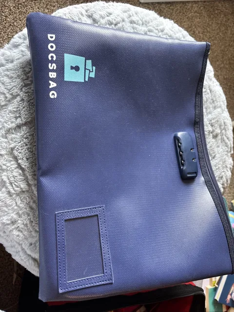 FireProof Document Bag with Lock,  14x10" Large Money Pouch for  Cash  A4 Paper