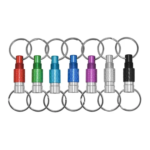 Pull Apart Keychain Quick Release Separate Keyrings Two Split Rings Metal