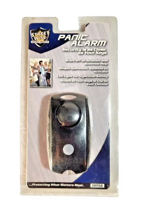 Streetwise Black Panic Alarm Keychain/clip w/ LED light