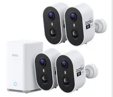 Wireless Outdoor Security Camera Kit with aosuBase Local Storage, 2K with 6X Zo