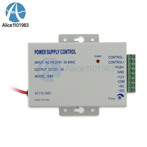 12V 3A Access Control Power Supply Controller Switch For Door Intercom System