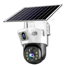 WiFi/4G Solar Surveillance Cam – Waterproof, Dual-Lens, PIR Detect
