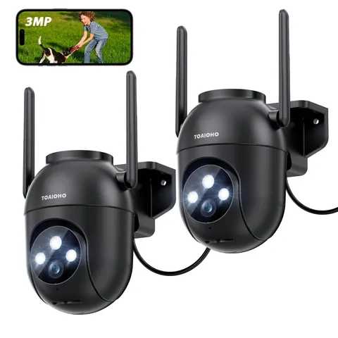 2Pack Security Camera Outdoor Wired: 3MP Camera for Home Security Outside 2.4...