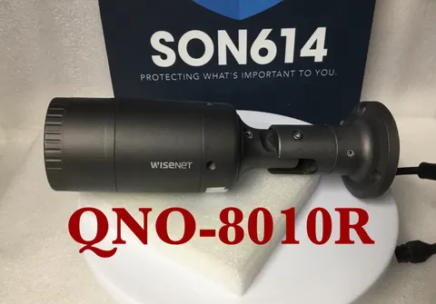 Wisenet QNO-8010R Security Network Color Camera W/2.8mm 5MP WeatherProof TESTED!