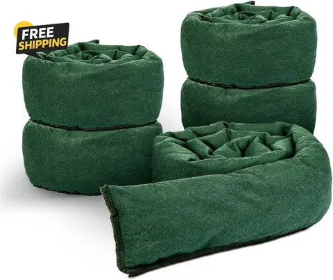 5 Pcs Water Barrier 5 Ft X 6.5 Inch Flood Barriers for Home Reusable Absorbent