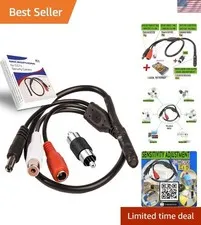 Outdoor CCTV Microphone for Security Camera - RCA Audio Surveillance Mic (1 Pack