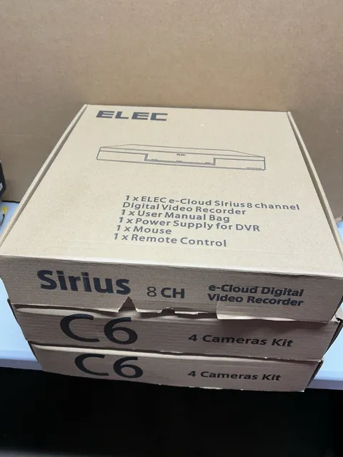 NEW ELEC e-CLOUD SIRIUS 8 CHANNEL DIGITAL VIDEO RECORDER W/ 8 CAMERAS