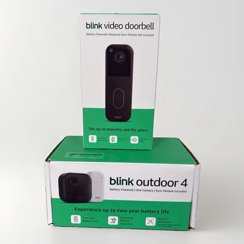 Blink Outdoor 4 Wireless Camera Security System & Blink Video Doorbell BUNDLE