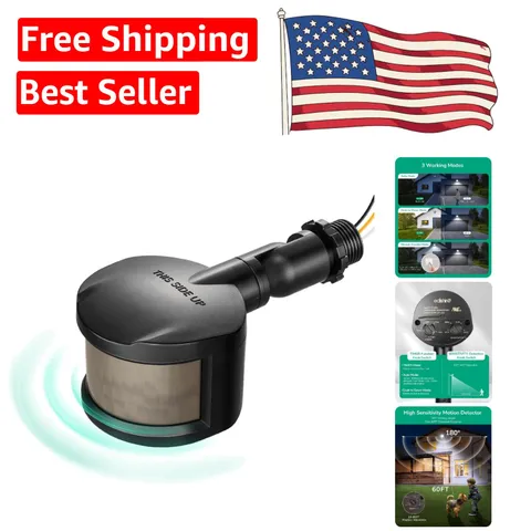 Advanced Adjustable Motion Sensor with 60 Feet Range for Outdoor Security Lights