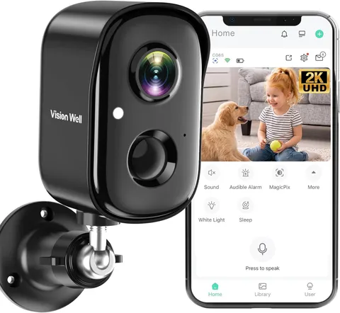Security Cameras Wireless Outdoor, 2K Indoor Cameras for Home Security Battery P
