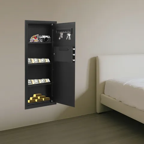 Fireproof Hidden Lock Wall Safe With Keys Cash Jewelry Superior Home Security