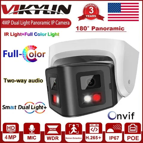 2X Vikylin 4MP Full Color PoE Security Camera Dual Lens 2-Way Audio Outdoor
