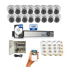 Evertech 16 Channel HD 1080P CCTV Dome Security Camera System 4TB HDD