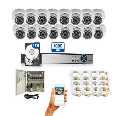 Evertech 16 Channel HD 1080P CCTV Dome Security Camera System 4TB HDD