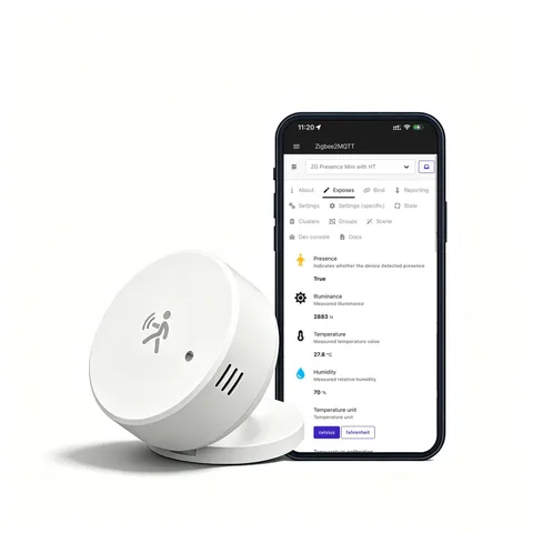 Zigbee Presence Sensor, Built-in Temperature, Humidity and Light Sensor