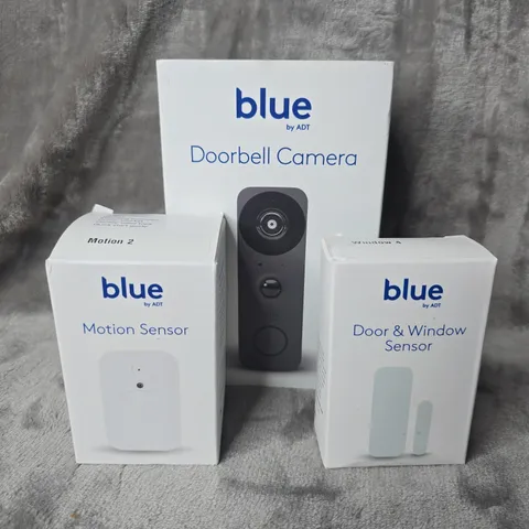 Blue by ADT Smart Security Lot Doorbell Camera Motion Door Window Sensor Gray 