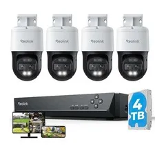 Reolink 4K Dual-Lens 24/7 PoE Security Camera System 16CH 4TB NVR 6X Hybrid Zoom