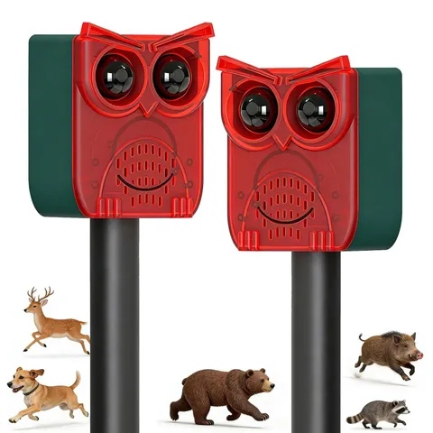 Solar Motion Sensor Alarm Outdoor Dog Barking Alarm with 129dB Loud