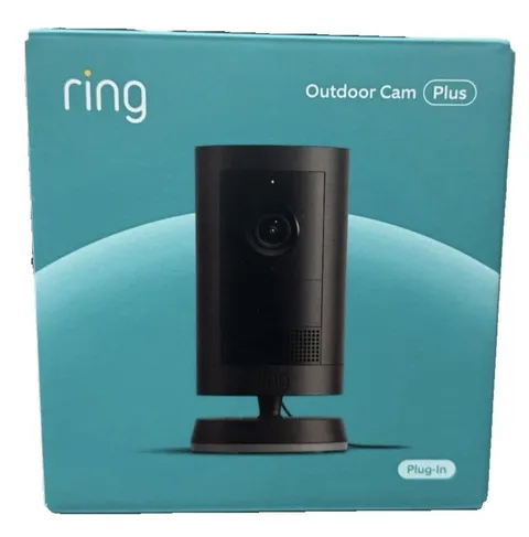 Ring B0D23B14X Cam Plus Plug-In – 2K Video, Low-Light Vision, Black