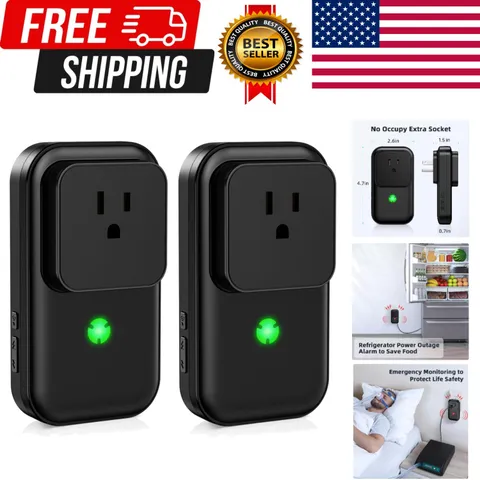 Power Failure Alarm 2 Pack, Freezer Power Outage Alarm, 7 Sirens | 0-110dB Ad...