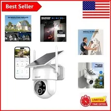Weatherproof 2K Solar Security Camera - 360° Color Night Vision & AI Alerts