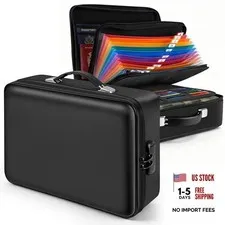Fireproof Document Box withockable Zipper, Waterproof Hard-Shell Case, 13 L